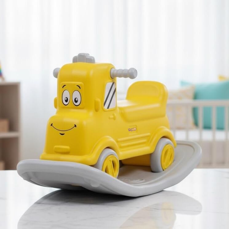 Toylelo 3-in-1 Ride On Toy for Toddlers 1-5 Years | Convertible Kids Push Car, Gentle Rocker & Balance Board | Indoor Outdoor Riding Toy for Boys & Girls (Sturdy Yellow)