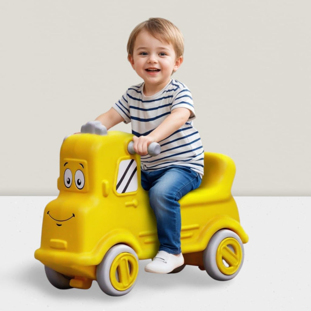 Toylelo 3-in-1 Ride On Toy for Toddlers 1-5 Years | Convertible Kids Push Car, Gentle Rocker & Balance Board | Indoor Outdoor Riding Toy for Boys & Girls (Sturdy Yellow)